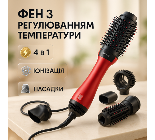 Универсальная многофункциональная фен-расческа для волос, Фен для укладки волос с функцией ионизации RN-80