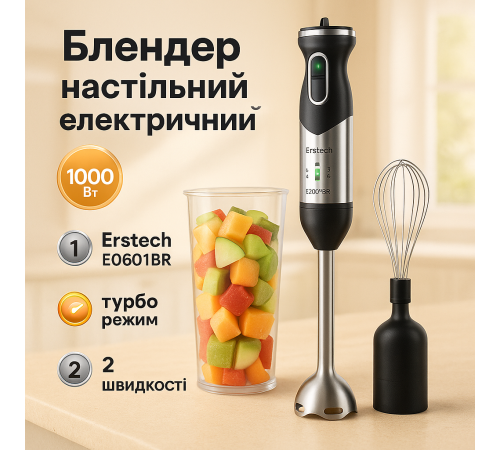 Блендер с защитой от разбрызгивания Erstech, Блендер кухонный погружной для кухни XG-30