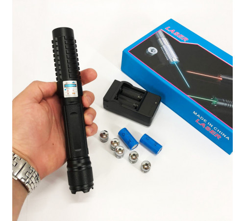 Лазерные указки point YX-B015, Мощная лазерная указка с насадками, Сверхмощная лазерная указка AB-10