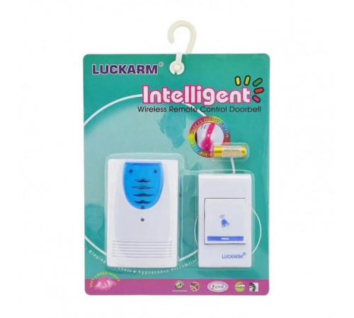 Дверной звонок от батареек Luckarm Intelligent 8203 беспроводной. Цвет: голубой IA-90