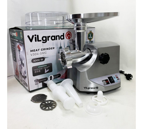 Потужна м'ясорубка багатофункціональна 2 швидкості ViLgrand V304-SMG 3000Вт, М'ясорубки для ресторанів GT-54