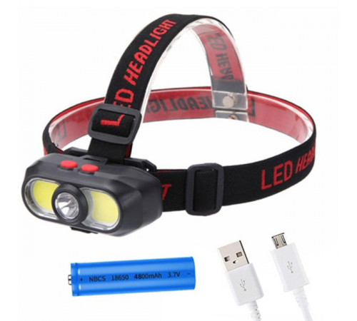 Налобный фонарь для автомеханика KX-302-LED+2COB, Фонарь налобный для строительных работ PR-68