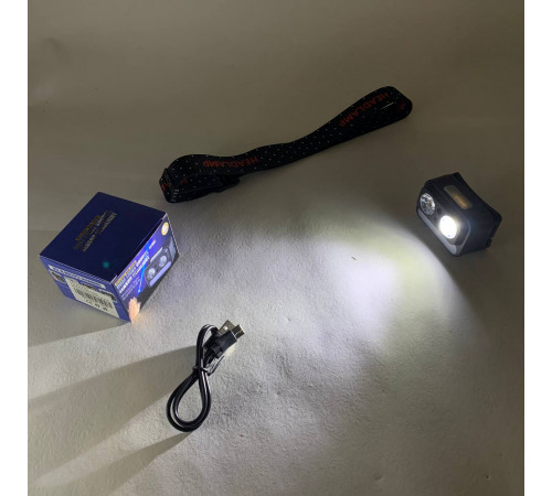 Налобный светодиодный фонарь для ночных прогулок 2069-XPG+XPG+5SMD Motion sensor, Головной фонарик FK-44