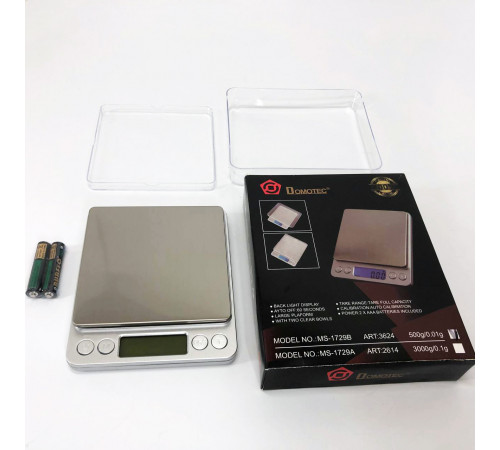 Маленькие электронные весы для взвешивания Domotec MS-1729B 500 г, Электронные весы для золота DT-67
