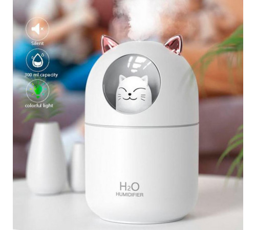 Увлажнитель воздуха Humidifier H2O Cat USB с котиком на 300мл. Цвет: белый LJ-67