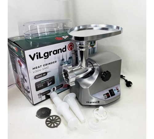 Потужна м'ясорубка багатофункціональна 2 швидкості ViLgrand V304-SMG 3000Вт, М'ясорубки для ресторанів GT-54