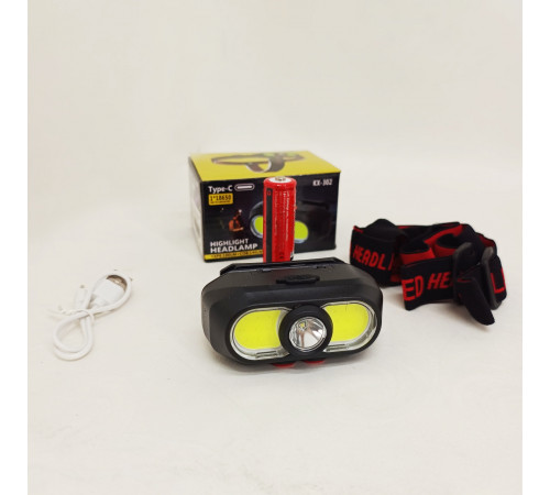 Ліхтар з фіксацією на голові KX-302-LED+2COB, Ліхтар на лоб для будівельних робіт NH-13