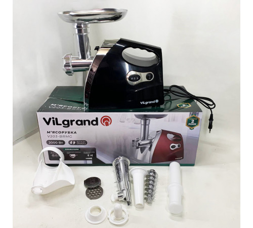 Мясорубка с шинковкой кубиками ViLgrand V203-BRMG 2000Вт, Бытовая кухонная мясорубка электрическая PN-57