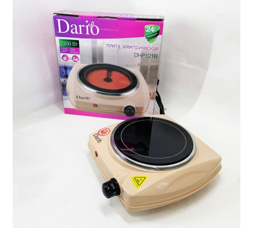 Бытовая плита для приготовления DARIO DHP121B 1200Вт, Плита электрическая мощная, Мини электроплита UC-94