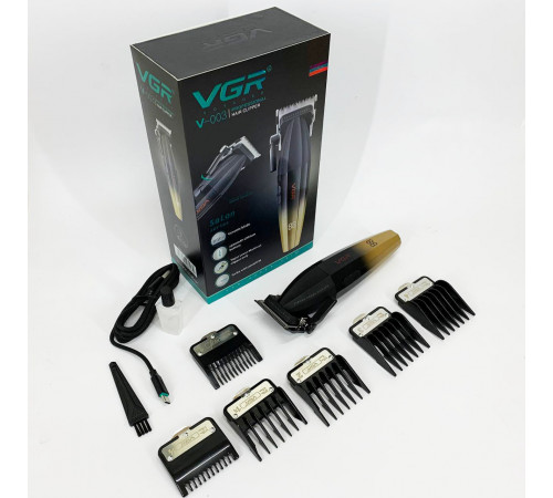 Малошумная машинка для стрижки волос VGR V-003, Машинка для стрижки с мощным аккумулятором AY-21