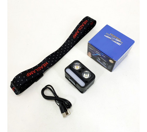 Налобный светодиодный фонарь для ночных прогулок 2069-XPG+XPG+5SMD Motion sensor, Головной фонарик FK-44