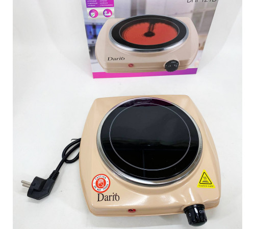 Бытовая плита для приготовления DARIO DHP121B 1200Вт, Плита электрическая мощная, Мини электроплита UC-94