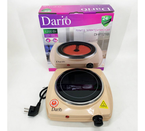 Бытовая плита для приготовления DARIO DHP121B 1200Вт, Плита электрическая мощная, Мини электроплита UC-94