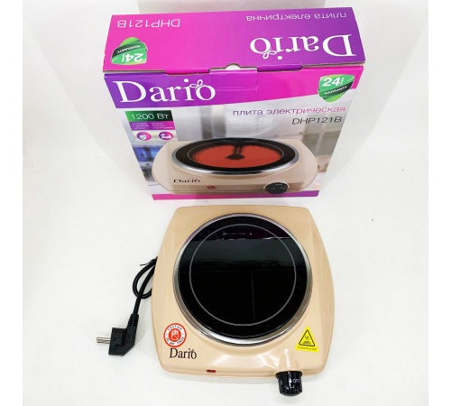 Бытовая плита для приготовления DARIO DHP121B 1200Вт, Плита электрическая мощная, Мини электроплита UC-94