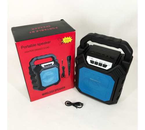 Бездротова портативна колонка Bluetooth YF-668BT. Колір: синій QP-77 за 481 грн
