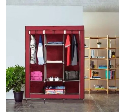 Шкаф тканевой для комнаты спальни WARDROBE 175 х 130 х 45 см, Устойчивый складной шкаф для одежды DO-63