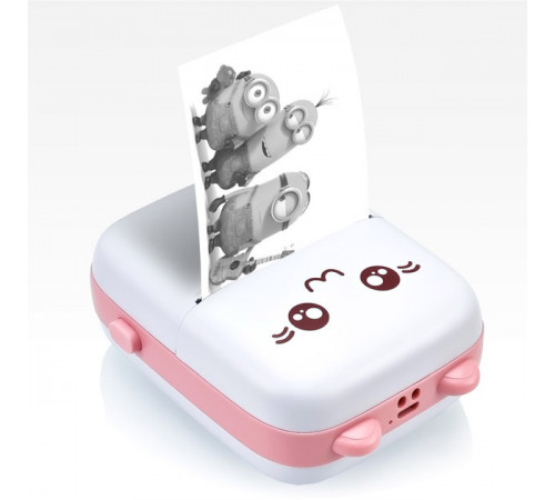 Портативний мініпринтер Mini printer з Bluetooth для термодруку без чорнила зі смартфона. Колір: рожевий KD-22 за 659 грн