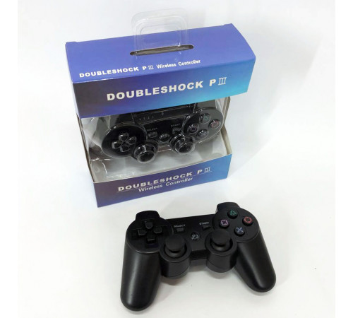 Бездротовий ігровий геймпад Doubleshock PS3/PC акумуляторний джойстик з функцією вібрації. Колір: чорний ZC-34 за 460 грн