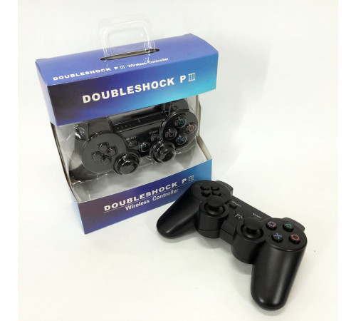 Бездротовий ігровий геймпад Doubleshock PS3/PC акумуляторний джойстик з функцією вібрації. Колір: чорний ZC-34 за 460 грн