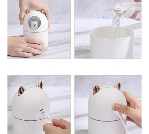 Увлажнитель воздуха Humidifier H2O Cat USB с котиком на 300мл. Цвет: белый LJ-67
