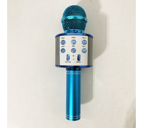 Беспроводной микрофон для караоке WS-858 WSTER BLACK. Цвет: голубой YA-33
