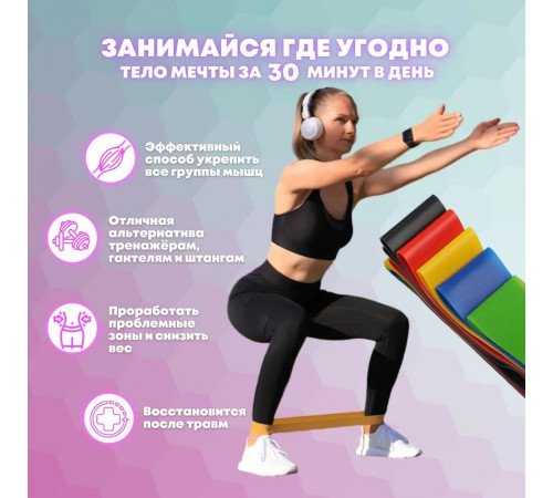 Гумка для фітнесу тренувальна, Еспандери трубчасті, Еспандер гумка фітнес, Еспандер для стретчинга LS-38