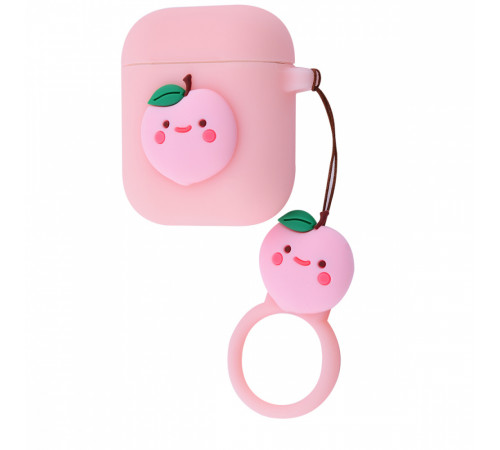 Чехол для Apple AirPods розовый с вишенкой YQ-59