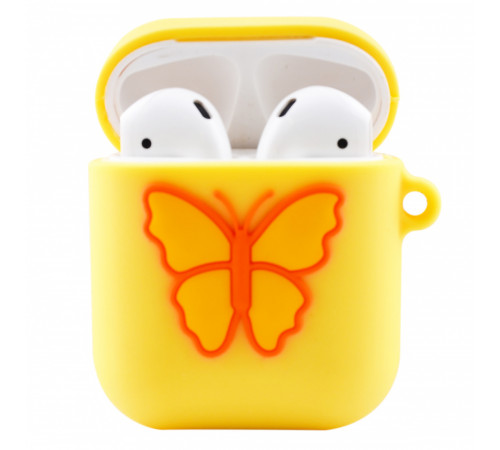 Чохол для AirPods силіконовий з метеликом жовтий UF-60 за 100 грн