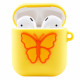 Чохол для AirPods силіконовий з метеликом жовтий UF-60 за 100 грн