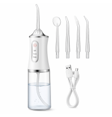 Іригатор для чищення зубів та порожнини рота Oral Irrigator з акумулятором та змінними насадками White GJ-76
