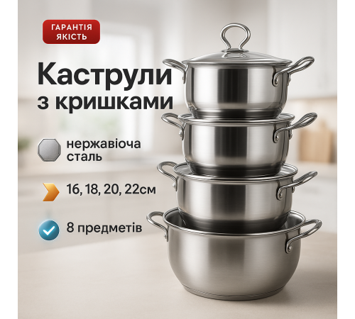 Набір каструль преміум Unique UN-5072, Набір каструль для електроплити Комплект KU-64