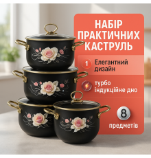 Набор каструль с антипригарным покрытием, Набор кастрюль для приготовления с крышками RD-48