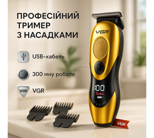 Профессиональная машинка для стрижки волос в салон VGR Машинка для стрижки короткой ME-12
