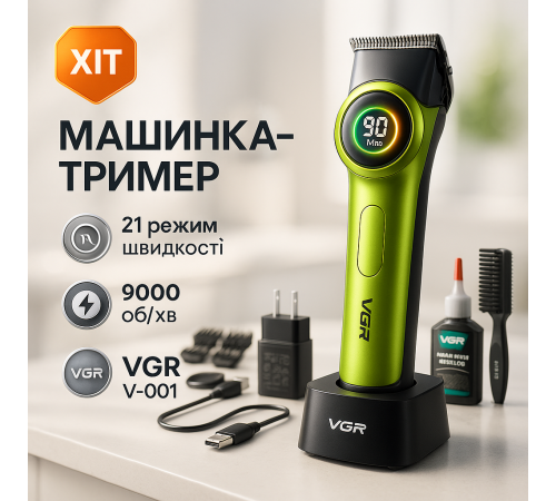 Машинка для стрижки аккумуляторная с насадками VGR, Электрическая аккумуляторная машинка для стрижки CO-25