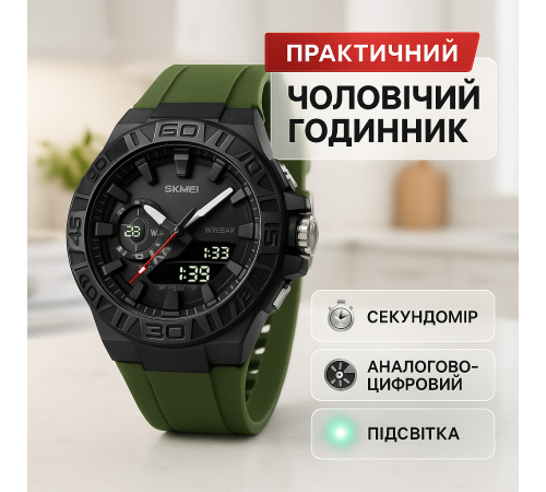 Військовий тактичний годинник SKMEI 2276AG, Армійський годинник мілітарі Спортивний наручний BW-68 за 734 грн