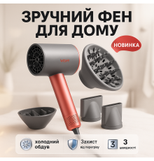 Фен для волосся професійний 2 швидкості, Фен для волосся від мережі Електричний укладання GT-20