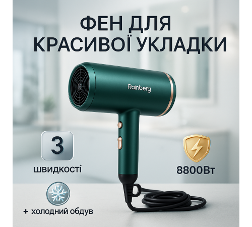 Хороший потужний фен, Фен для укладання зачіски, Функціональний професійний фен з потужним мотором AC-56