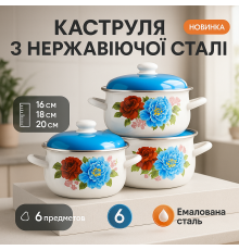 Набір каструль з антипригарним дном, Набір посуду для електричних плит, Каструлі з нержавіючої сталі GS-50