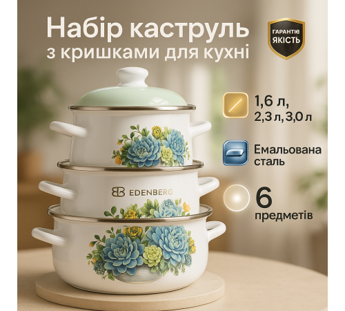 Набор посуды для любых плит, Фирменные наборы кастрюль, Набор практичных кастрюль GF-41