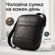 Сумка месенджер слінг, Сумки для документів, Сумка чоловіча чорна вертикальна щоденна KF-89