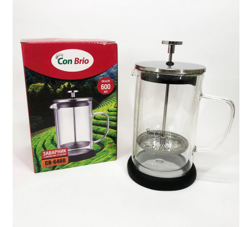 Заварники для чая и кофе Con Brio CB-6460 600 мл, Френч-пресс для дома и офиса Заварочник кухни BJ-89