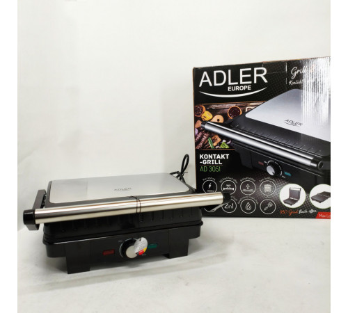 Потужний гриль для домашнього використання Adler AD 3051 2800Вт, Контактний гриль для шашликів EY-49