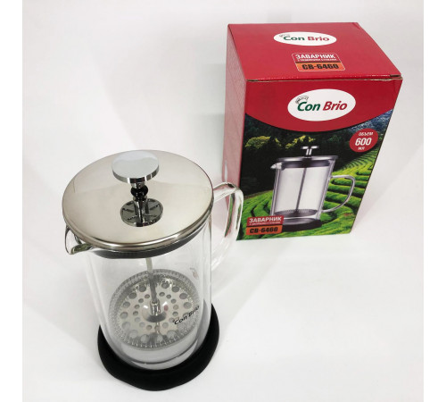 Заварники для чая и кофе Con Brio CB-6460 600 мл, Френч-пресс для дома и офиса Заварочник кухни BJ-89