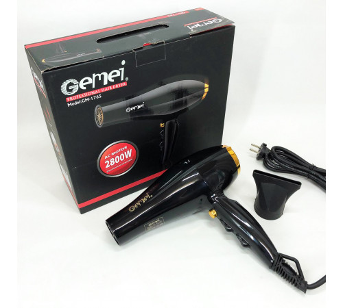 Фен для волос с холодным обдувом Gemei GM 1765 2800 Вт, Профессиональный фен для объема GI-39