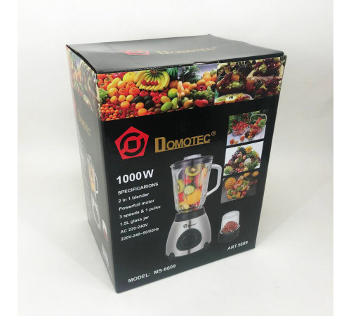 Блендер Domotec MS-6609/5699 с кофемолкой стационарный на 1.5л 1000 Вт, блендер для смузи, электрический IF-16