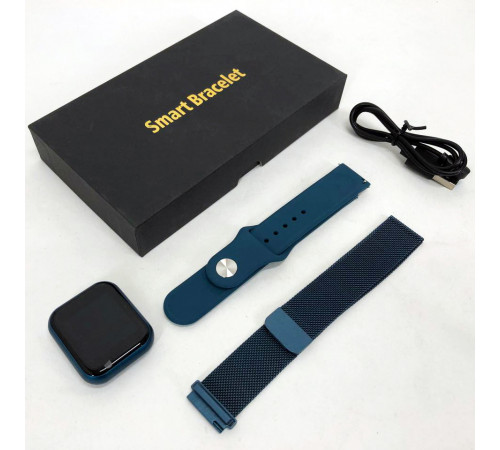 Smart Watch T80S, два браслета, температура тела, давление, оксиметр. Цвет: синий ED-10