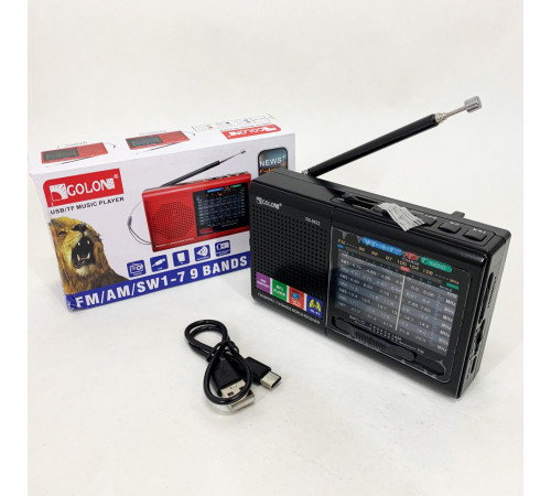 Ретро радіоприймач аналоговий MP3 USB Golon RX-6622, Найпростіший радіоприймач, Радіоприймачі з флешкою EU-44