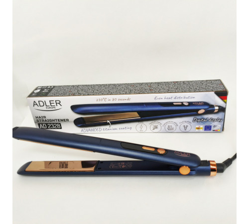 Бережный выпрямитель волос Adler AD 2328 50Вт, Утюжок плойка щетка для выпрямления волос BU-62