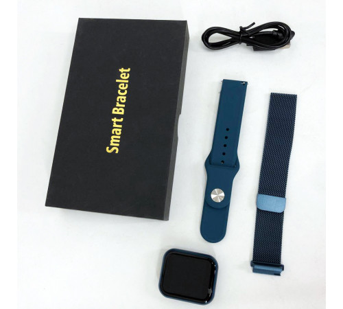 Smart Watch T80S, два браслета, температура тела, давление, оксиметр. Цвет: синий ED-10