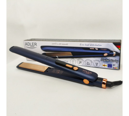 Бережный выпрямитель волос Adler AD 2328 50Вт, Утюжок плойка щетка для выпрямления волос BU-62